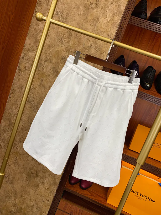 1V Classic Full Logo Jacquard Silk Elastic Tie Belt Shorts