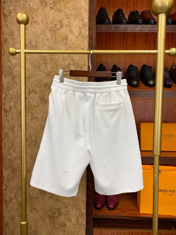 1V Classic Full Logo Jacquard Silk Elastic Tie Belt Shorts