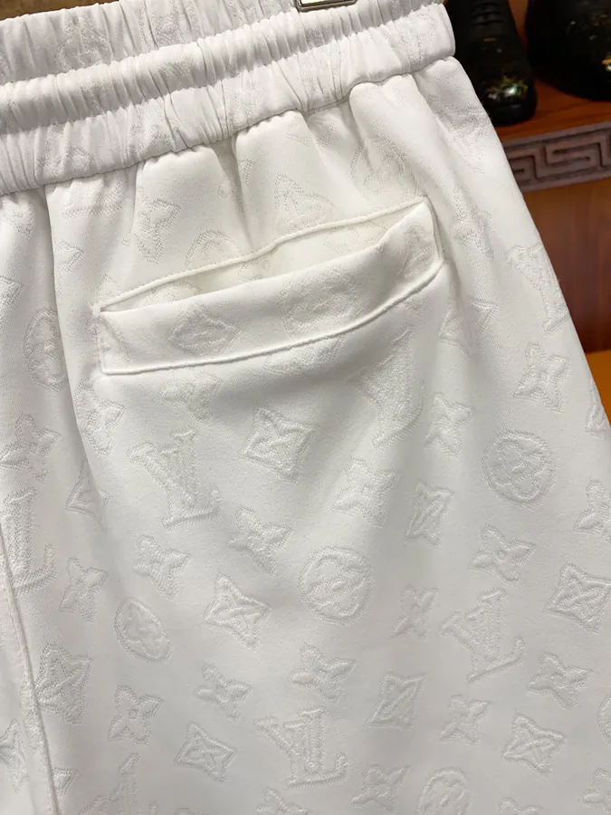 1V Classic Full Logo Jacquard Silk Elastic Tie Belt Shorts