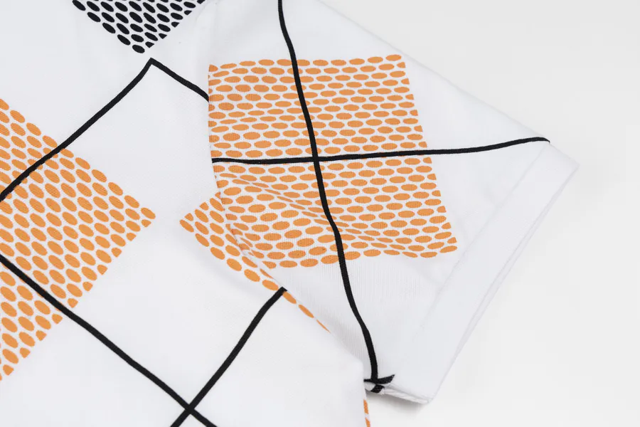 1V Pearl Letter Checkered Short Sleeve Blazer