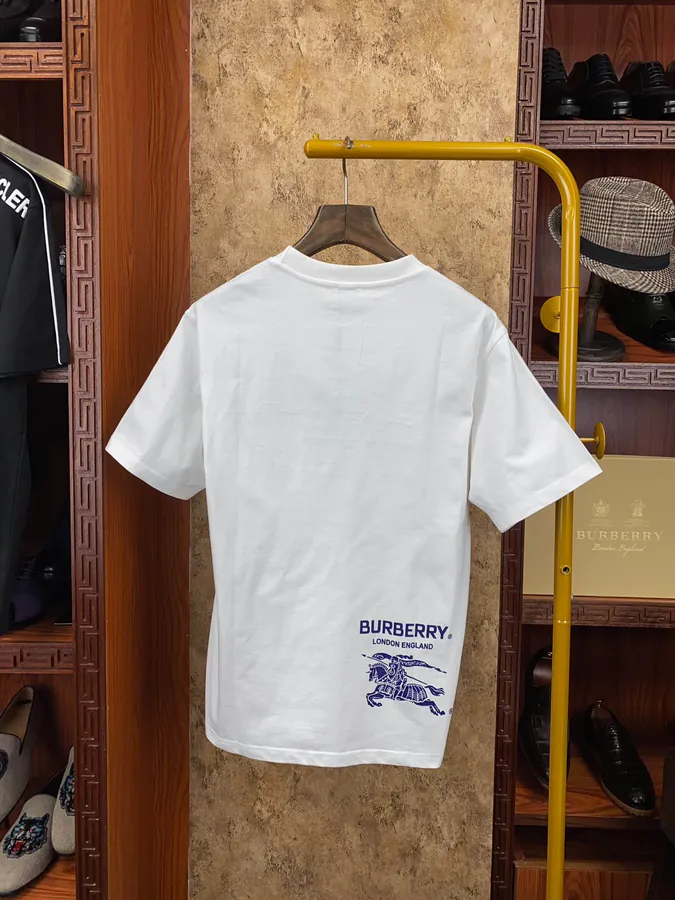 Burberr 2024格纹拼色刺绣短袖