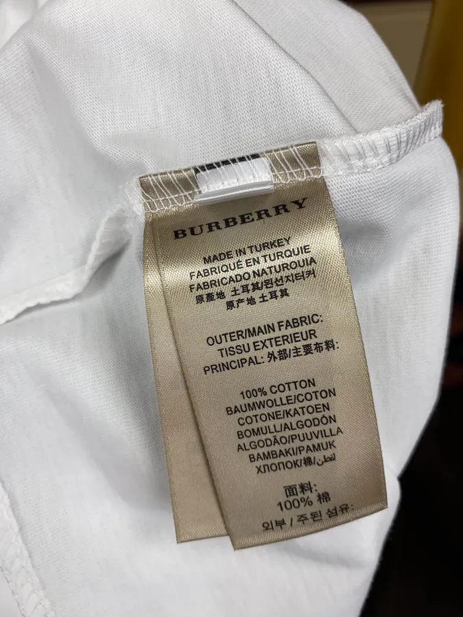 Burberr 2024格纹拼色刺绣短袖