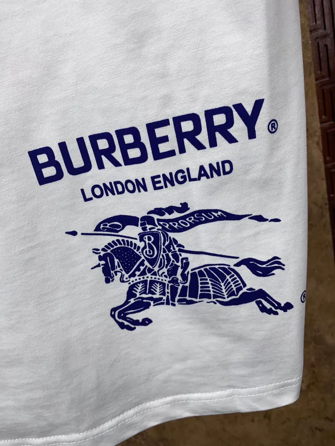 Burberr 2024格纹拼色刺绣短袖