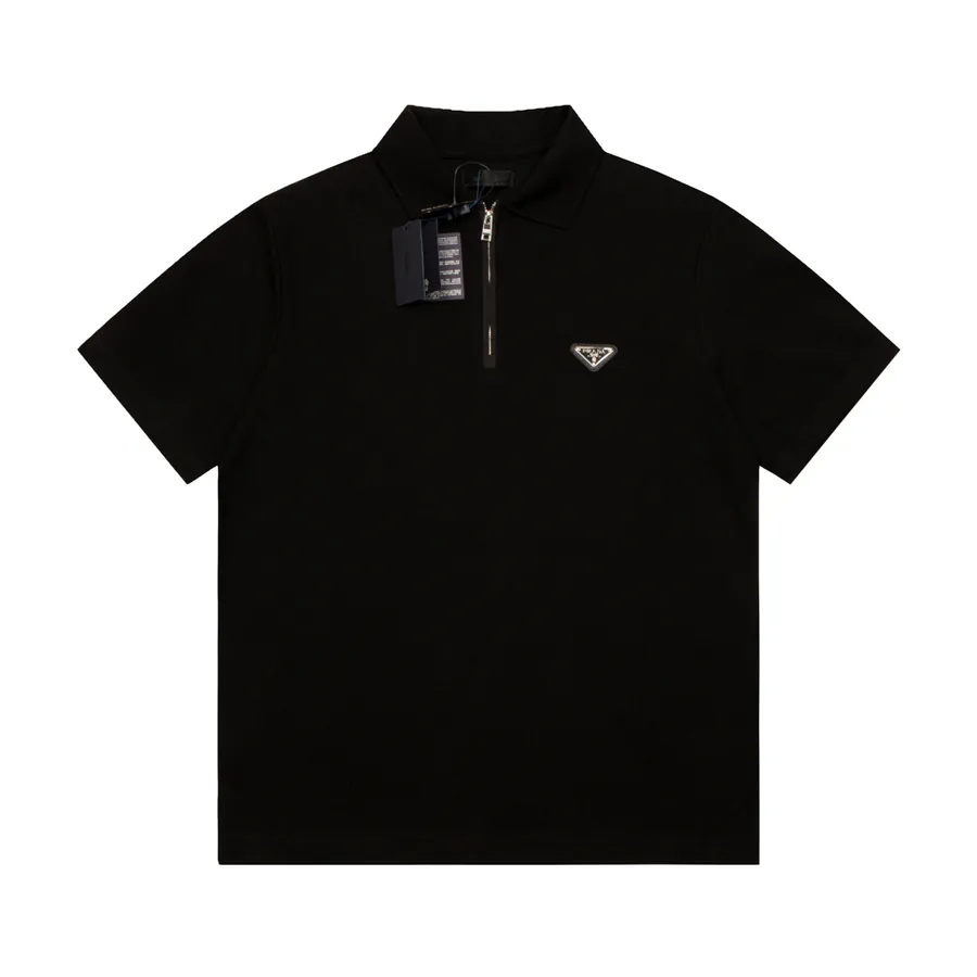 Prada Triangle Iron Logo Polo Shirt Unisex