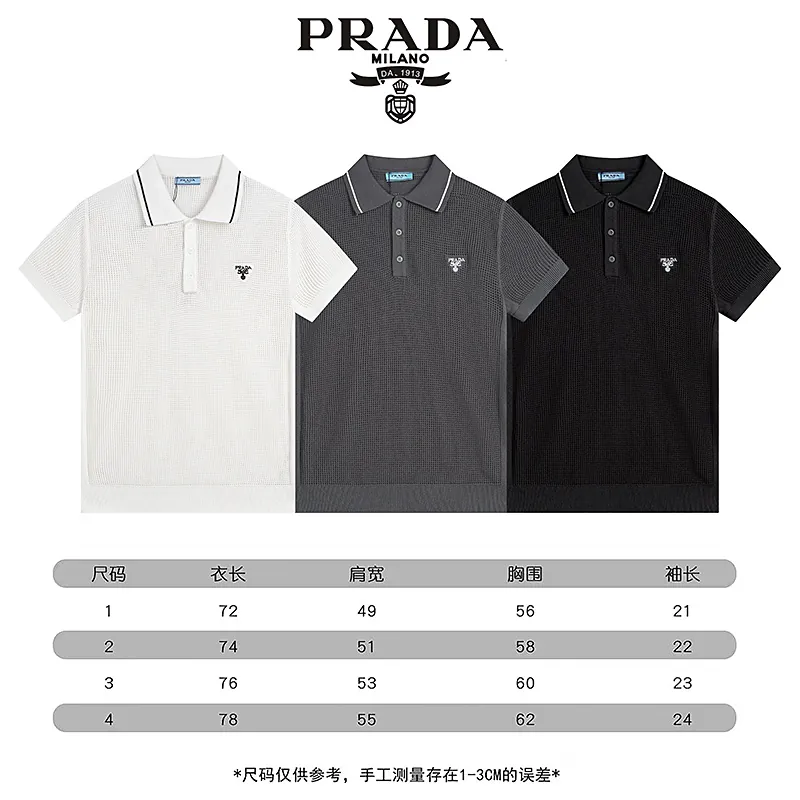 PRAD@ 25SS Spring Summer New Embroidered Fashion Cotton Blend Mesh镂空 Knit Cotton Crewneck Short Sleeve