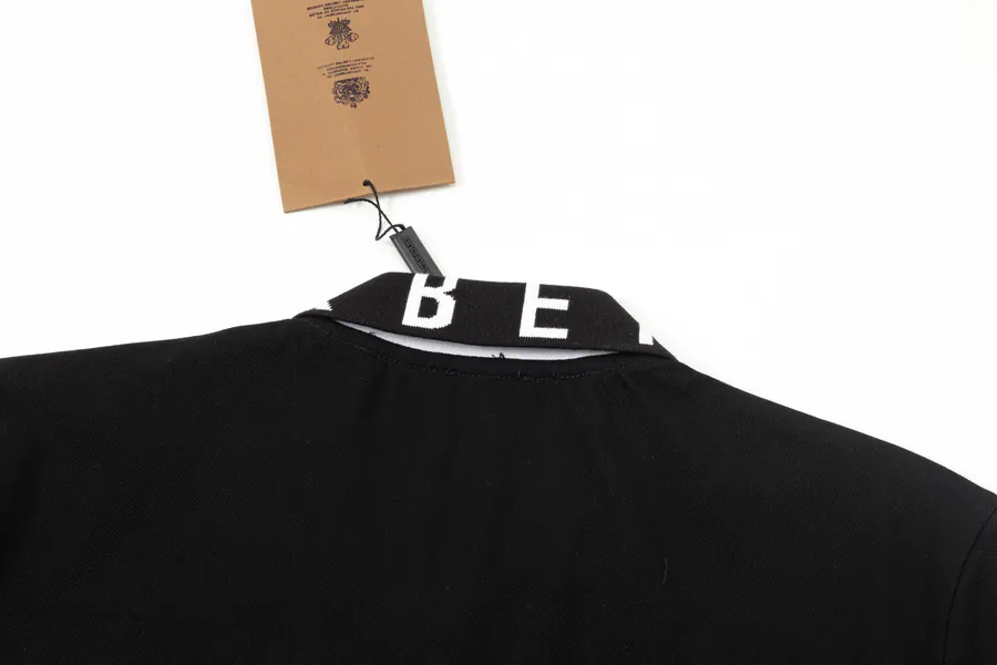 BBR Premium Polo Shirt Classic Stitched Letter Front, Elegant Collar Trim