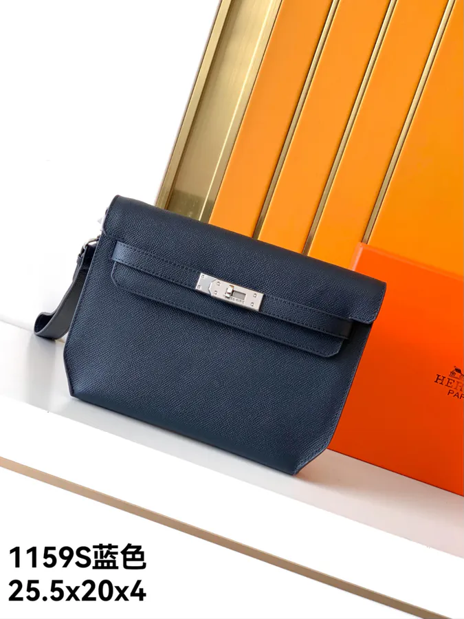 Blue Premium Original Emma Italian Handcrafted Calfskin Handbag