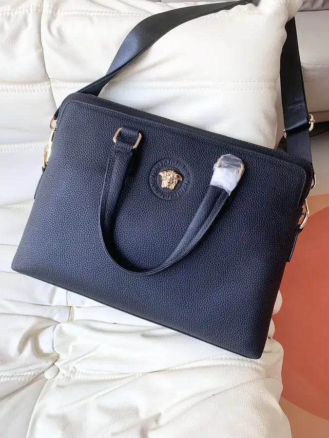 Versace 905 9 Men's Briefcase Premium Leather Handbag