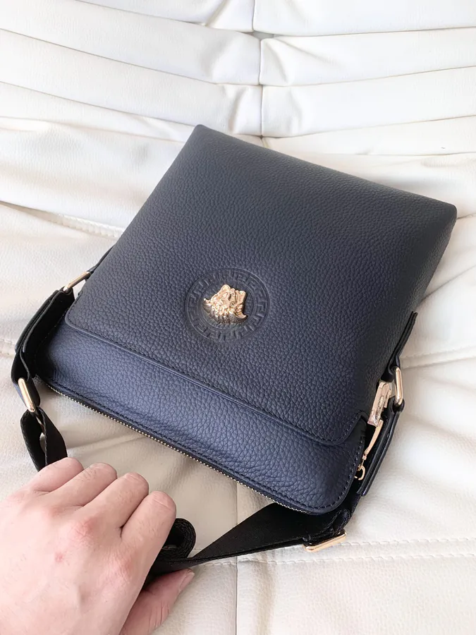 Versace 805 9 Men's Briefcase Premium Leather Handbag