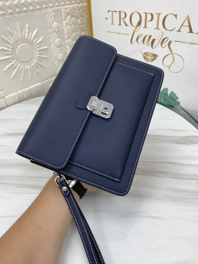 H House Casual Essential Handbag Premium Leather, Detachable Handle, Large Capacity