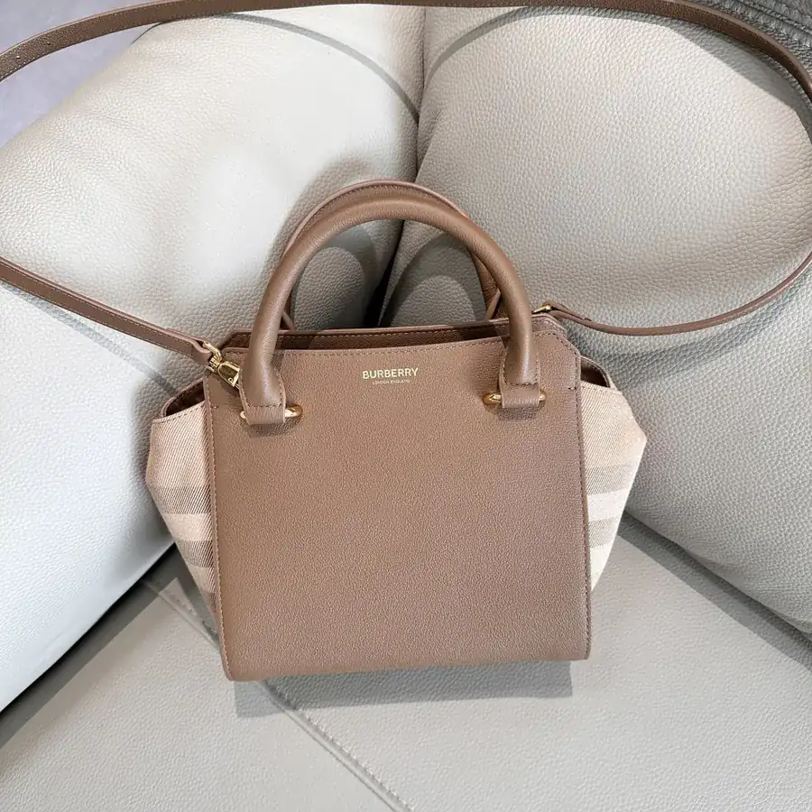 B Brand Handbag Classic Canvas and Leather Design, Versatile Carry Style