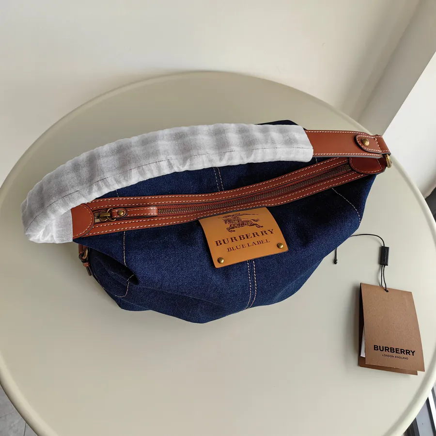 B Maison Vintage Shoulder Bag with Calfskin Trim