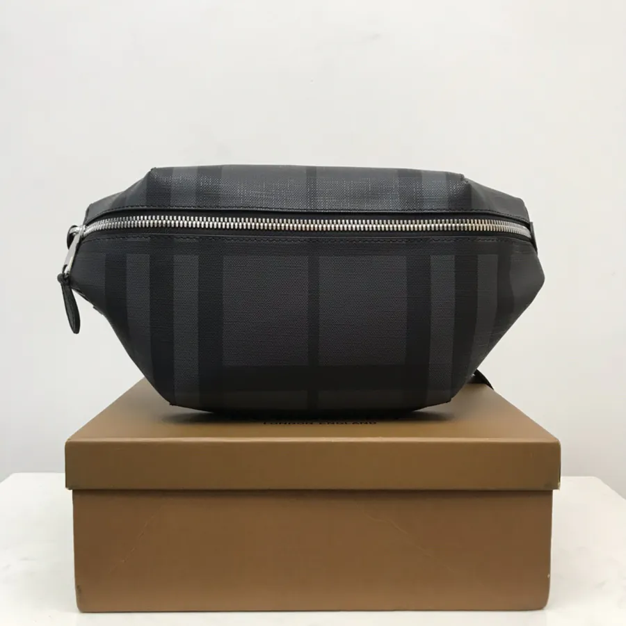 B Brand Premium Bucket Bag with London Check Pattern