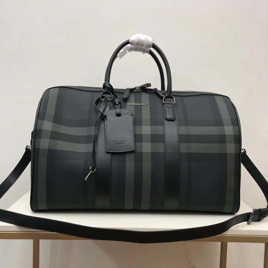 B Brand Top Tier Bucket Bag with Burgundy Grain