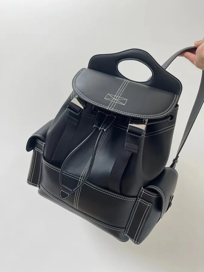 Top Version Bur Double Shoulder Bag with Original Leather