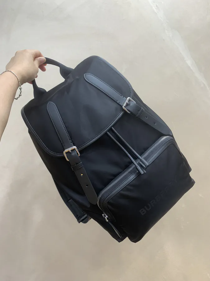 B Brand New Nylon Backpack with Brand Logo