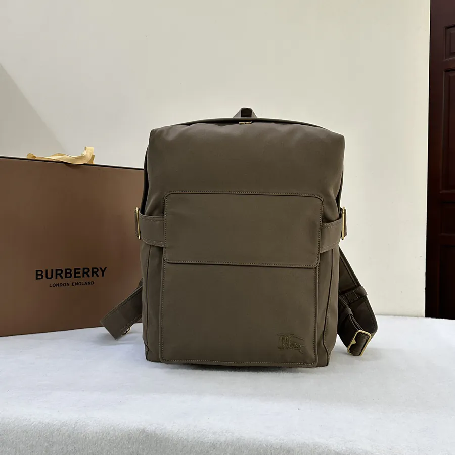 Burberry Trench Inspired Bucket Bag with EKD Embroidery and Metal B Clasp