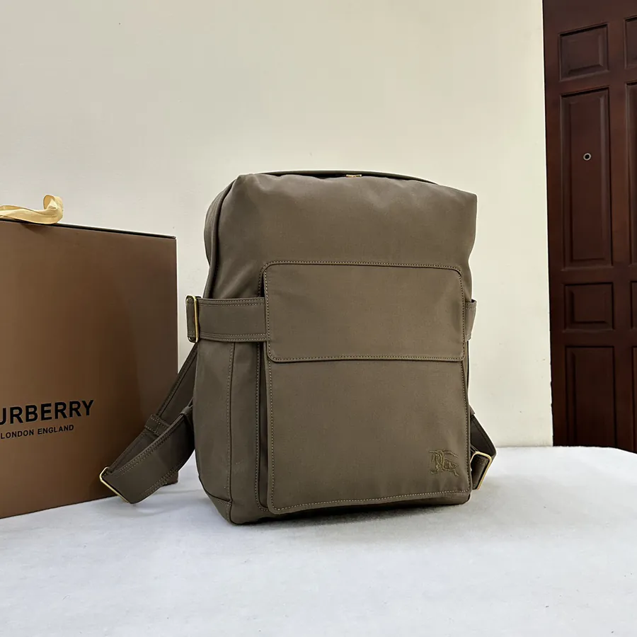 Burberry Trench Inspired Bucket Bag with EKD Embroidery and Metal B Clasp