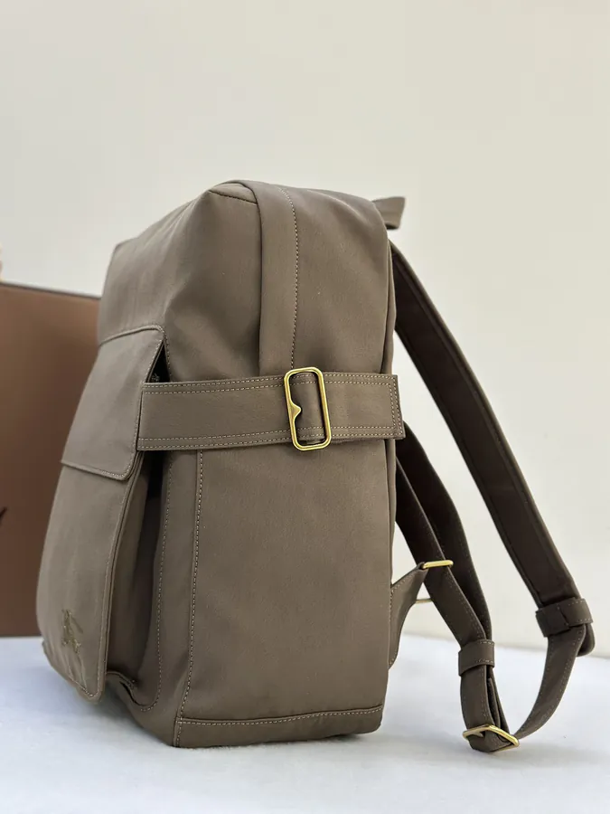 Burberry Trench Inspired Bucket Bag with EKD Embroidery and Metal B Clasp