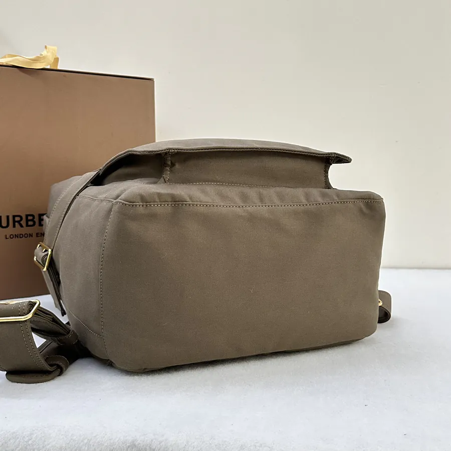 Burberry Trench Inspired Bucket Bag with EKD Embroidery and Metal B Clasp
