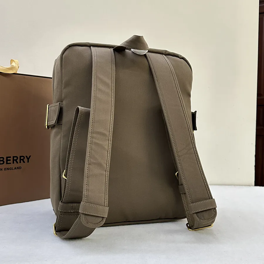 Burberry Trench Inspired Bucket Bag with EKD Embroidery and Metal B Clasp