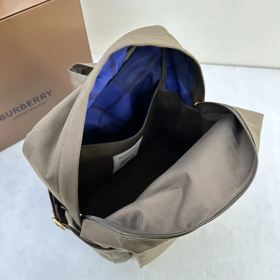 Burberry Trench Inspired Bucket Bag with EKD Embroidery and Metal B Clasp