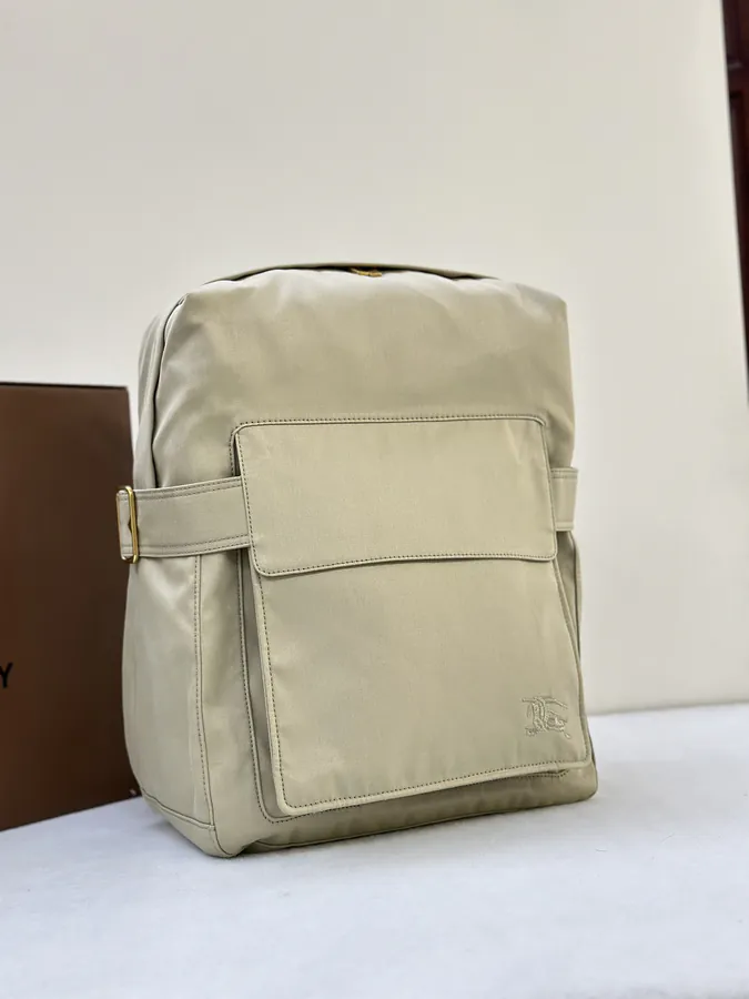 Burberry Trench Inspired Bucket Bag with EKD Embroidery and Metal B Clasp