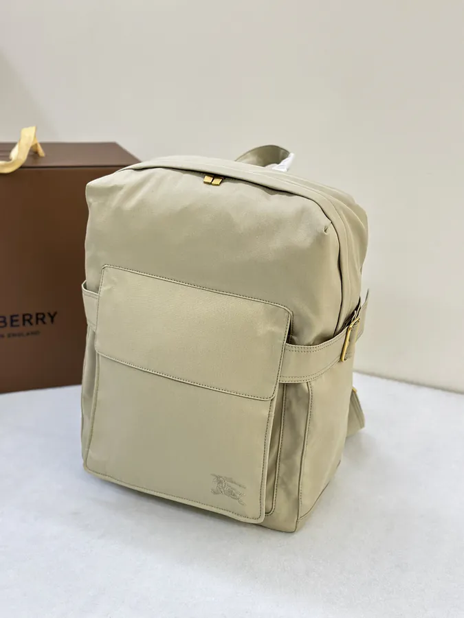 Burberry Trench Inspired Bucket Bag with EKD Embroidery and Metal B Clasp