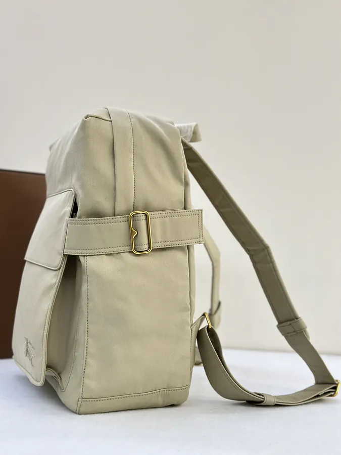 Burberry Trench Inspired Bucket Bag with EKD Embroidery and Metal B Clasp