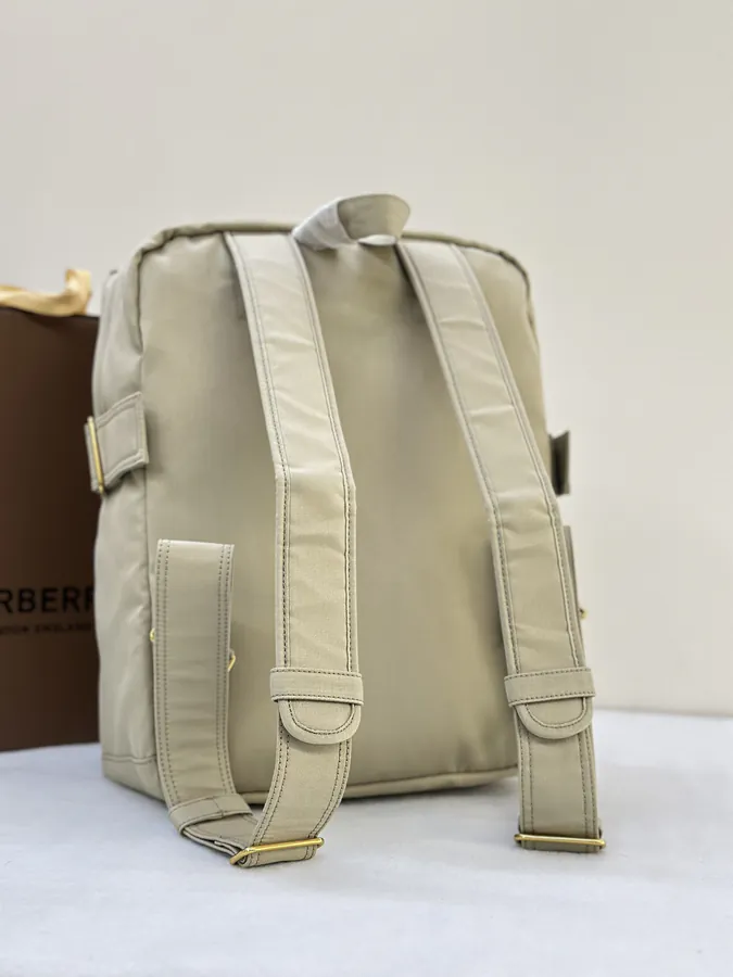 Burberry Trench Inspired Bucket Bag with EKD Embroidery and Metal B Clasp