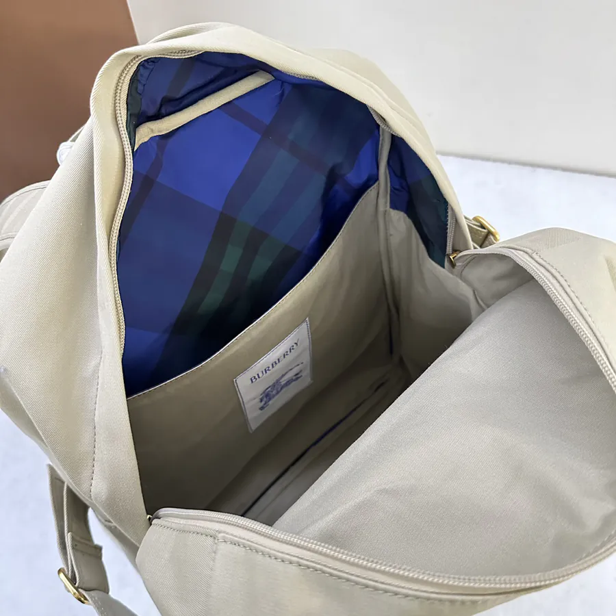 Burberry Trench Inspired Bucket Bag with EKD Embroidery and Metal B Clasp