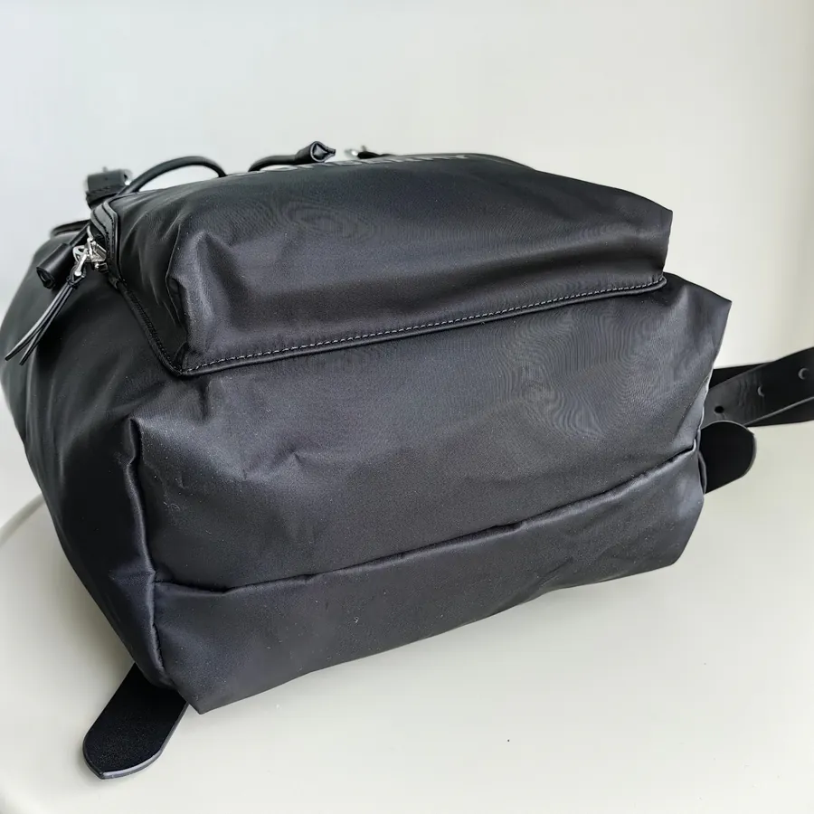 Burberry Large Canvas Military Backpack with Leather Handles