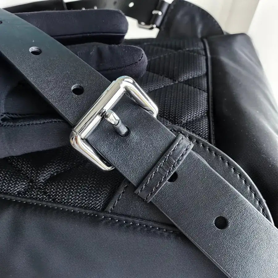 Burberry Large Canvas Military Backpack with Leather Handles