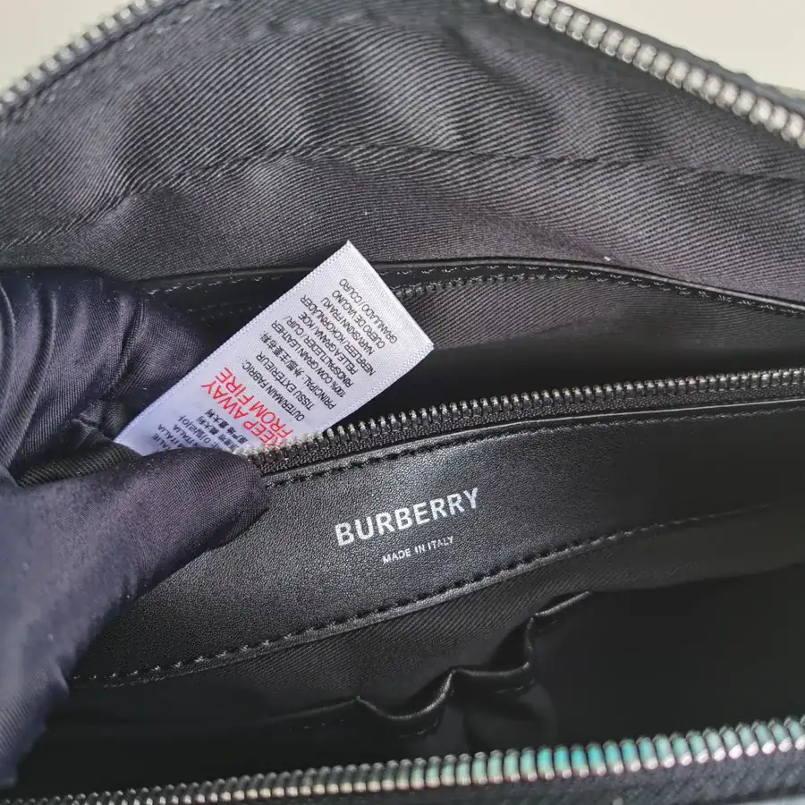 Burberry New Compact Briefcase with Brand Logo Grained Embossing