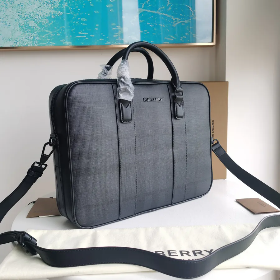 Burberry New Compact Briefcase with Brand Logo