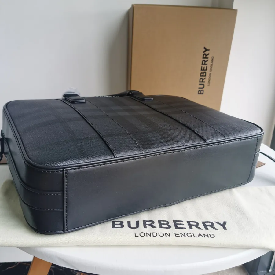 Burberry New Compact Briefcase with Brand Logo