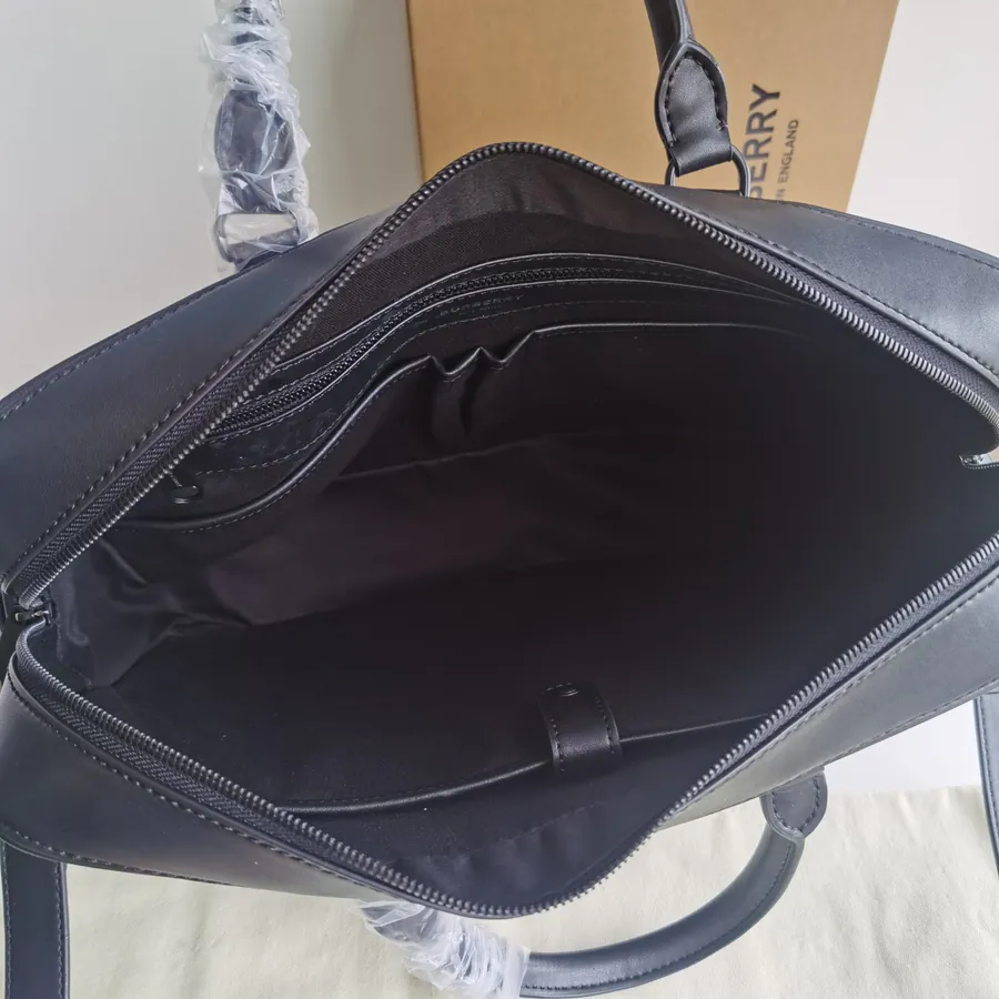 Burberry New Compact Briefcase with Brand Logo