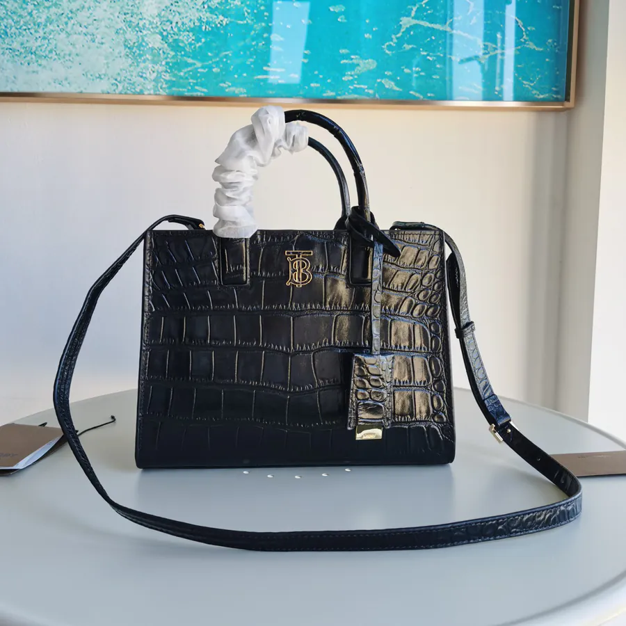 Thomas Burberry Signature Tote Bag with Grained Calfskin
