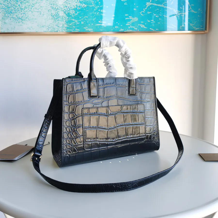 Thomas Burberry Signature Tote Bag with Grained Calfskin