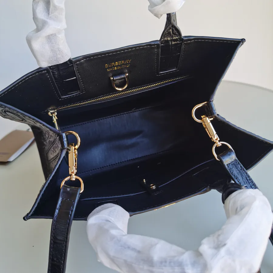 Thomas Burberry Signature Tote Bag with Grained Calfskin