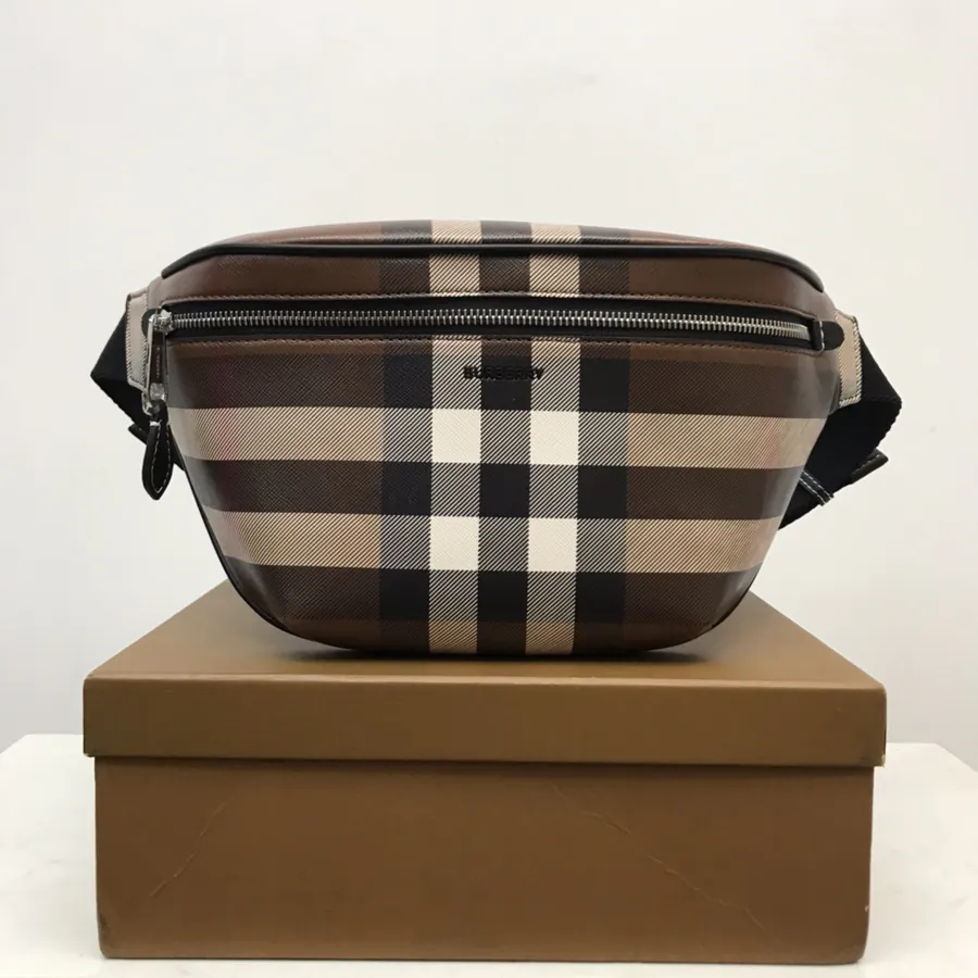 B Brand Premium Waist Bag with Signature Texture Design