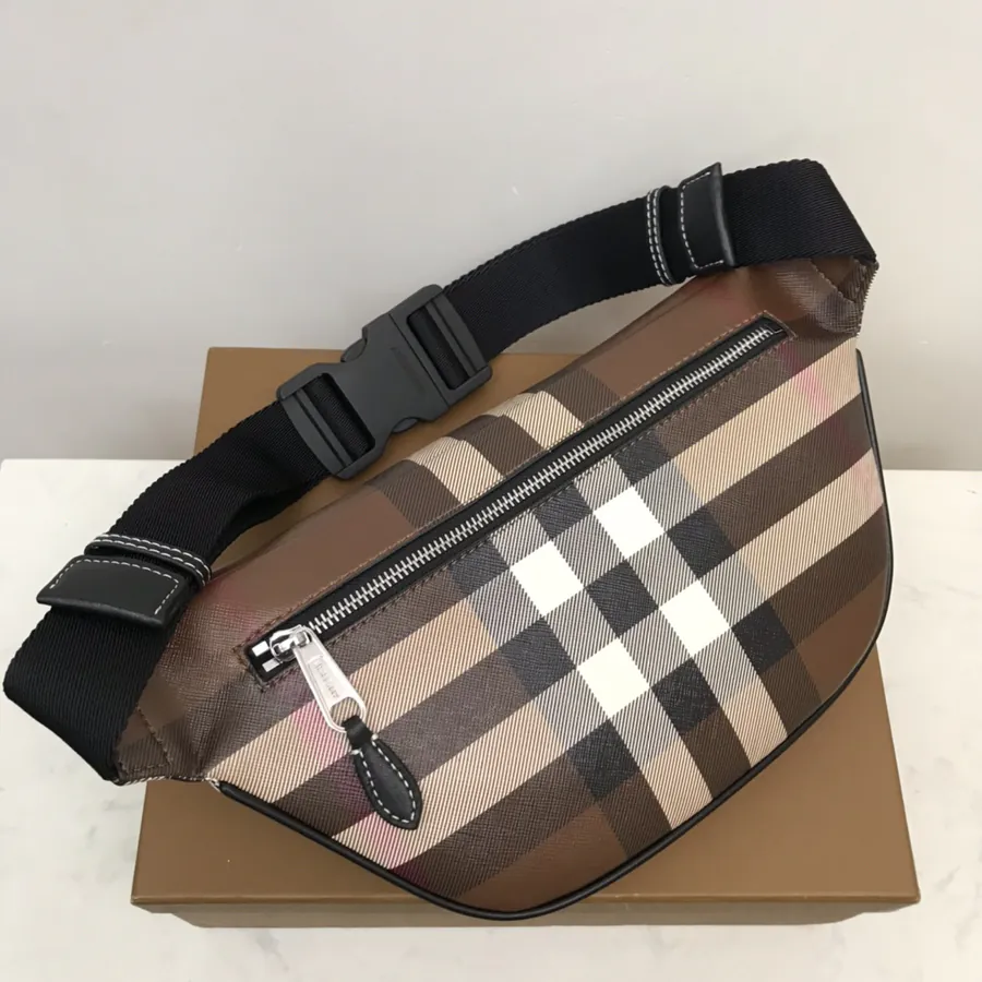 B Brand Premium Waist Bag with Signature Texture Design