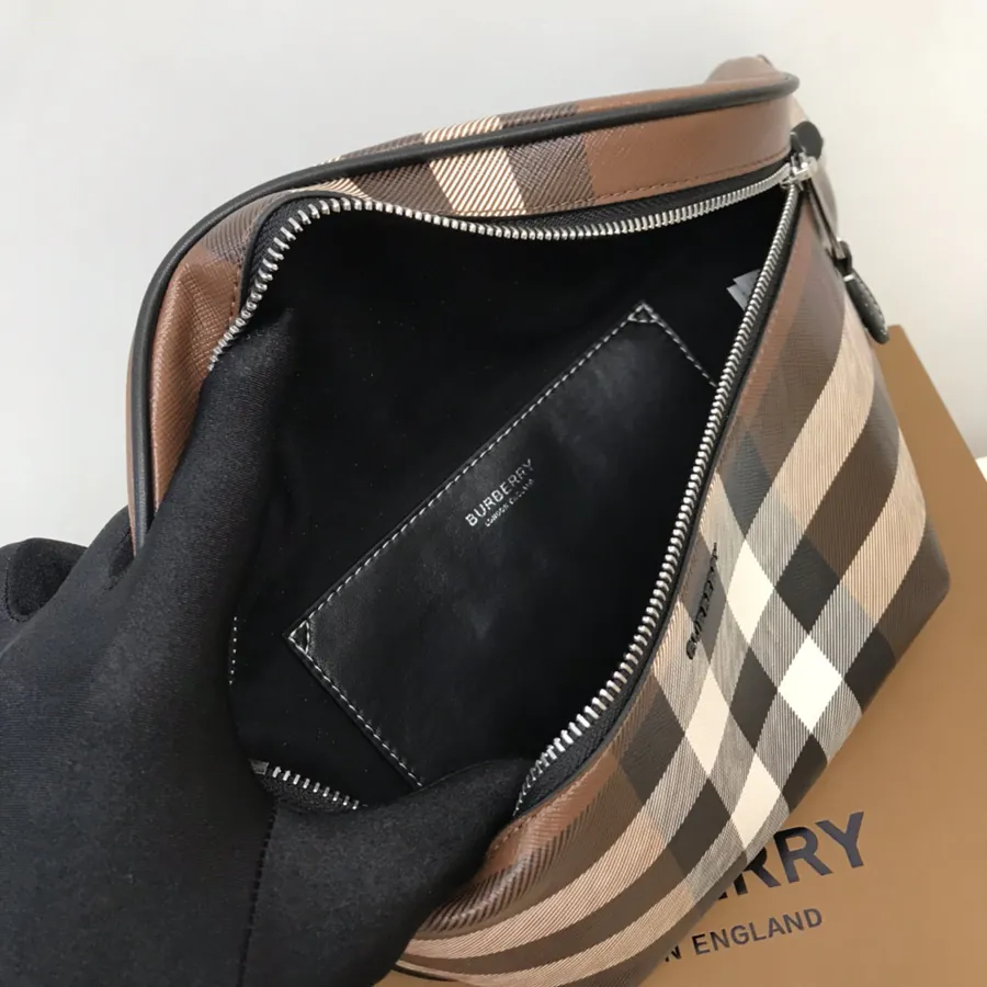 B Brand Premium Waist Bag with Signature Texture Design