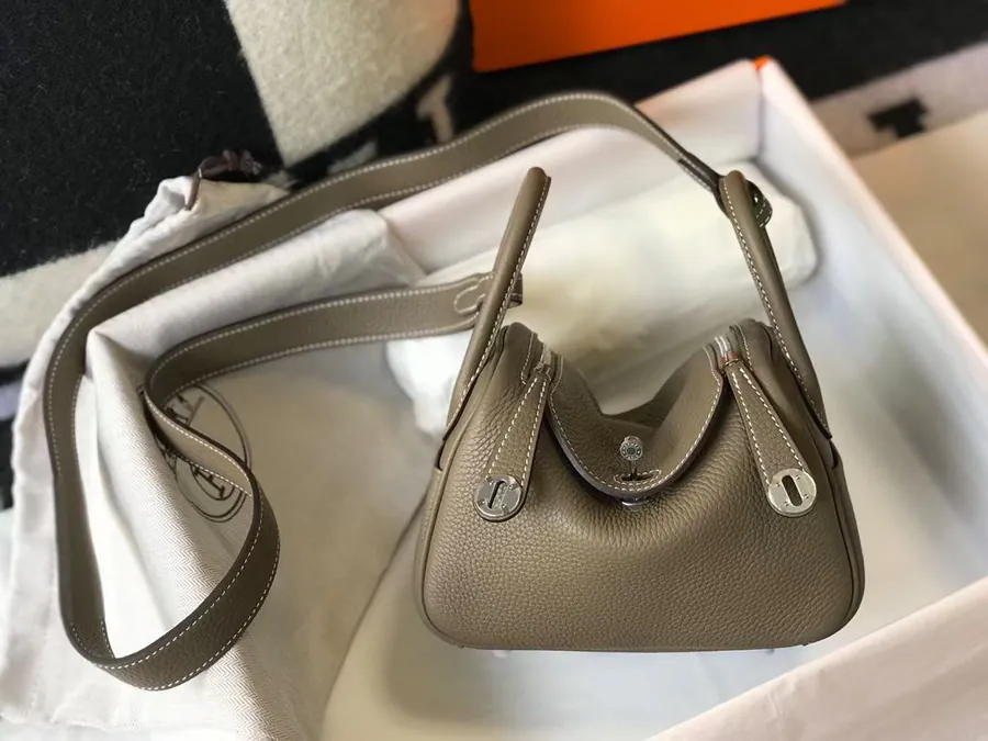 Mini Lindy Togo Bag in Top Grain Calfskin with Silver Clasp