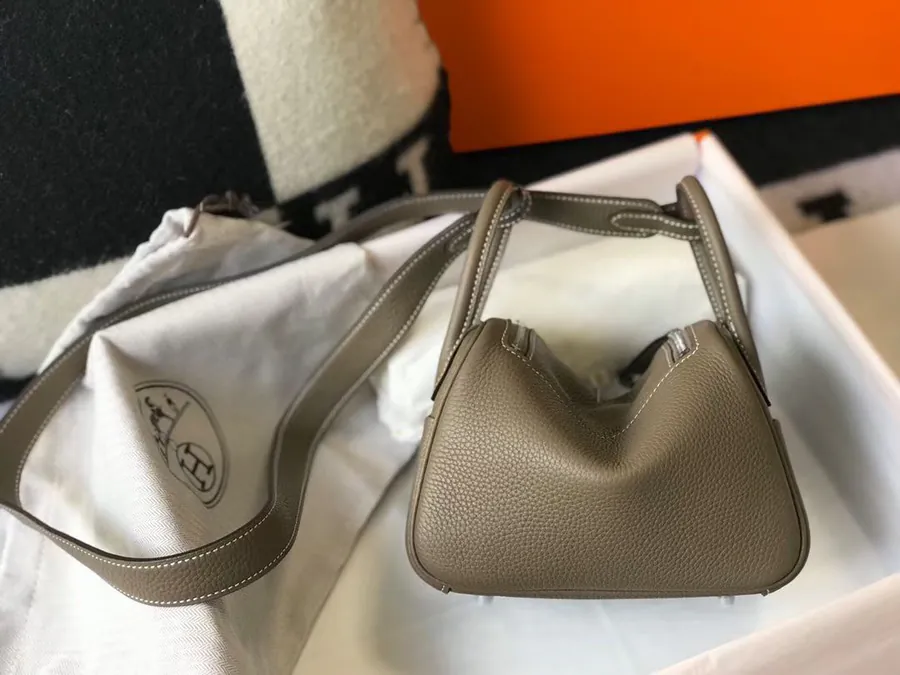 Mini Lindy Togo Bag in Top Grain Calfskin with Silver Clasp