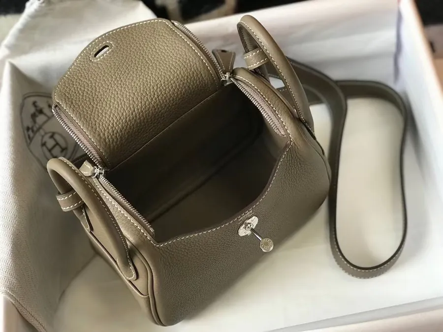 Mini Lindy Togo Bag in Top Grain Calfskin with Silver Clasp