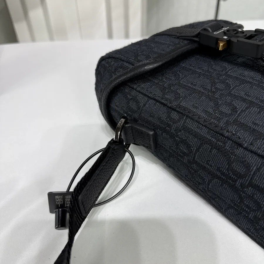 Hit The Road Mini Vertical Flip Messenger Bag Black Grained Calfskin