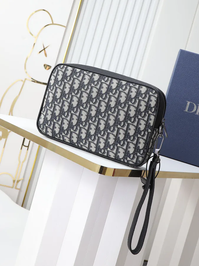 Dior Travel Bag with Leather Strap Oblique Print