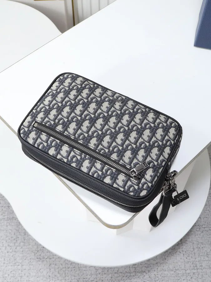 Dior Travel Bag with Leather Strap Oblique Print