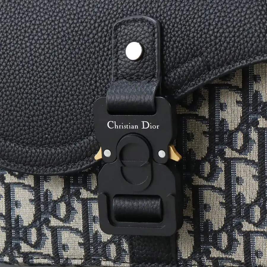 Mini Saddle Messenger Bag Grained Calfskin & Oblique Print